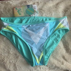 Reversible aqua green bikini bottom